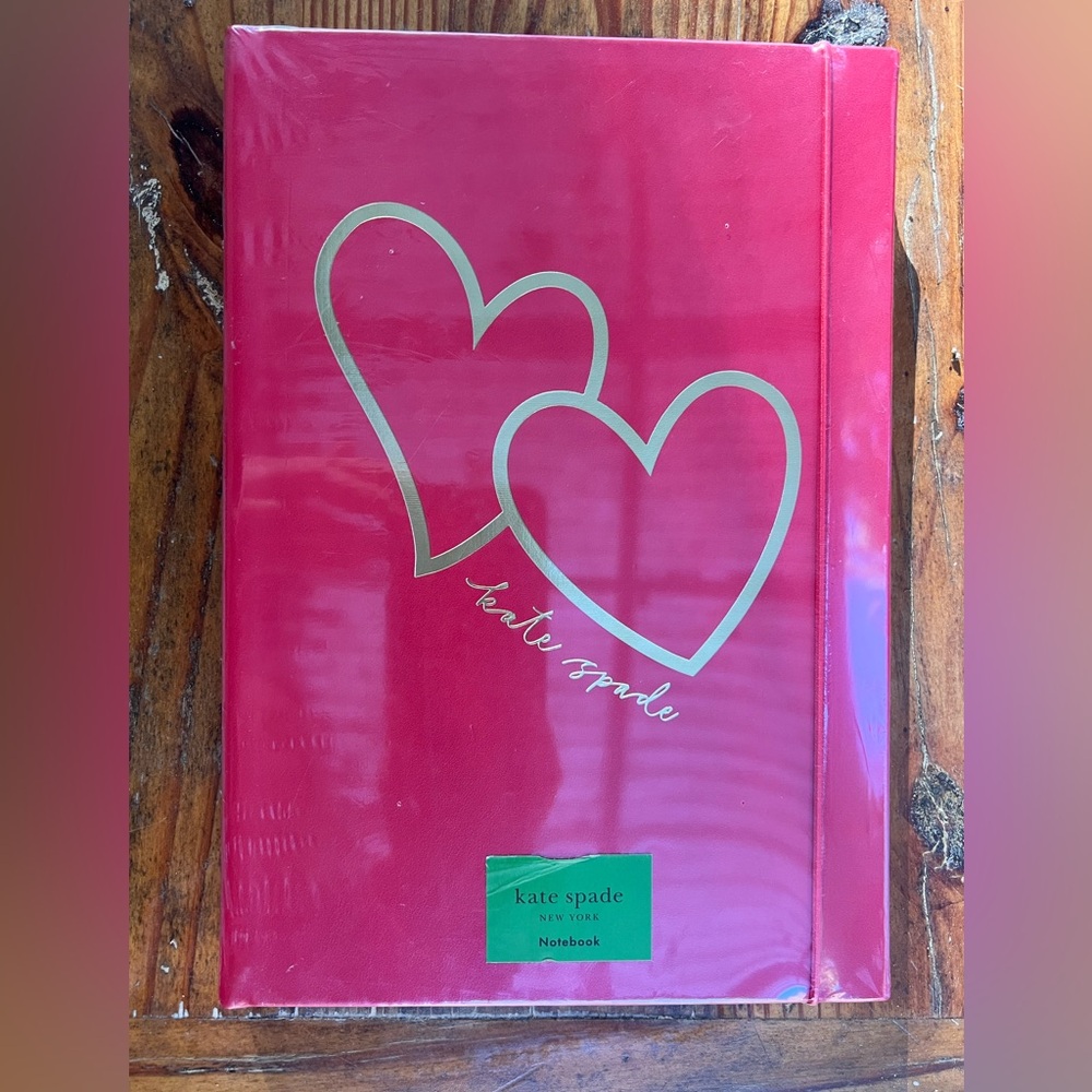 NWT Kate Spade Gold Metallic Heart Hardback Notebook Journal